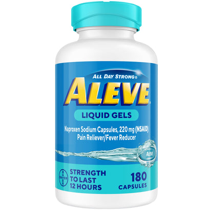미국직구 알리브 상비약 Aleve Naproxen Sodium 220 mg Pain Reliever, Fever Reducer, 180 Liquid Gel Capsules