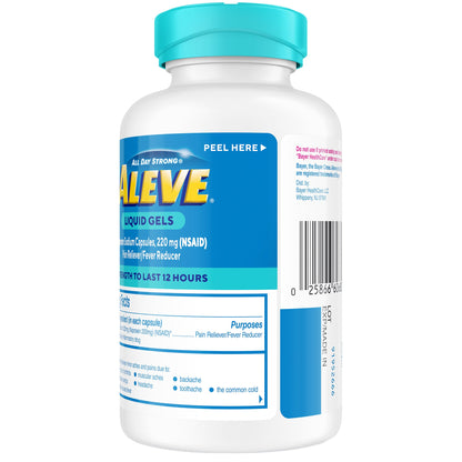 미국직구 알리브 상비약 Aleve Naproxen Sodium 220 mg Pain Reliever, Fever Reducer, 180 Liquid Gel Capsules