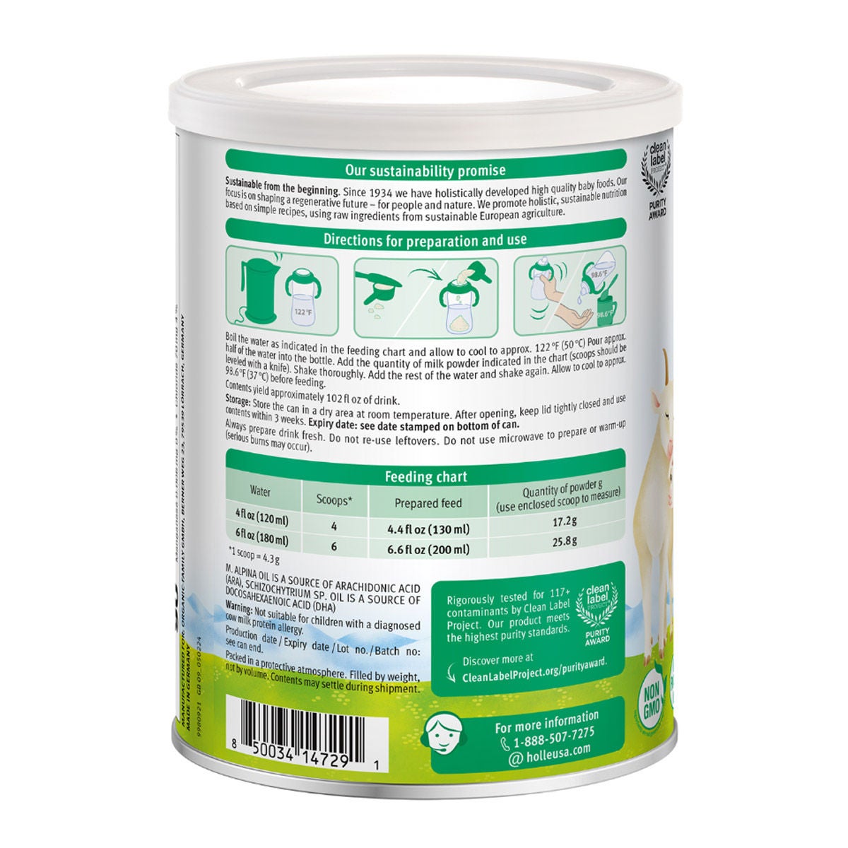 미국직구 Holle Goat 417ml / Holle Goat Milk, Toddler Drink, 6 - 417ml Tins 3