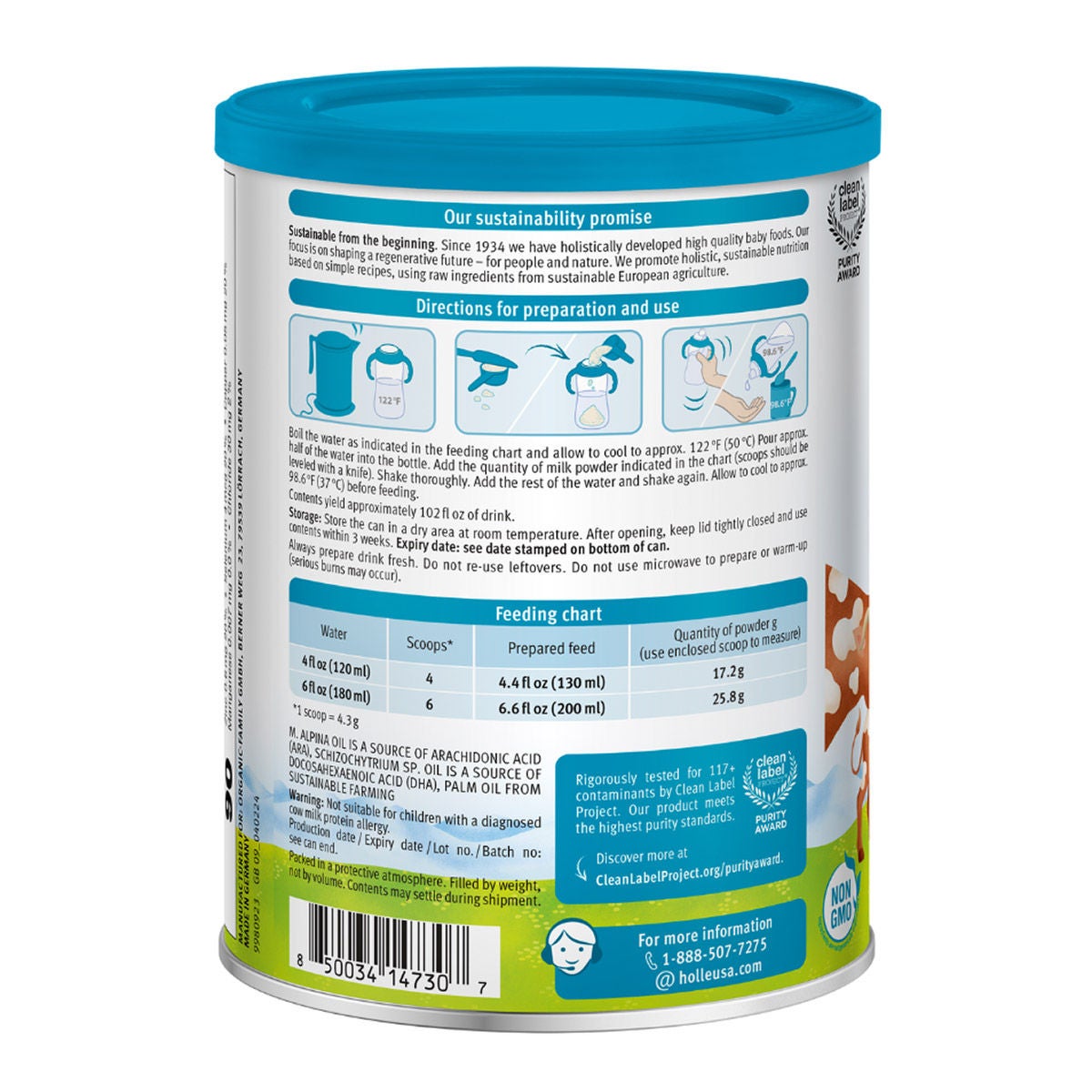 미국직구 Holle Cow 417ml / Holle Cow Milk, Toddler Drink, 6 - 417ml Tins 3