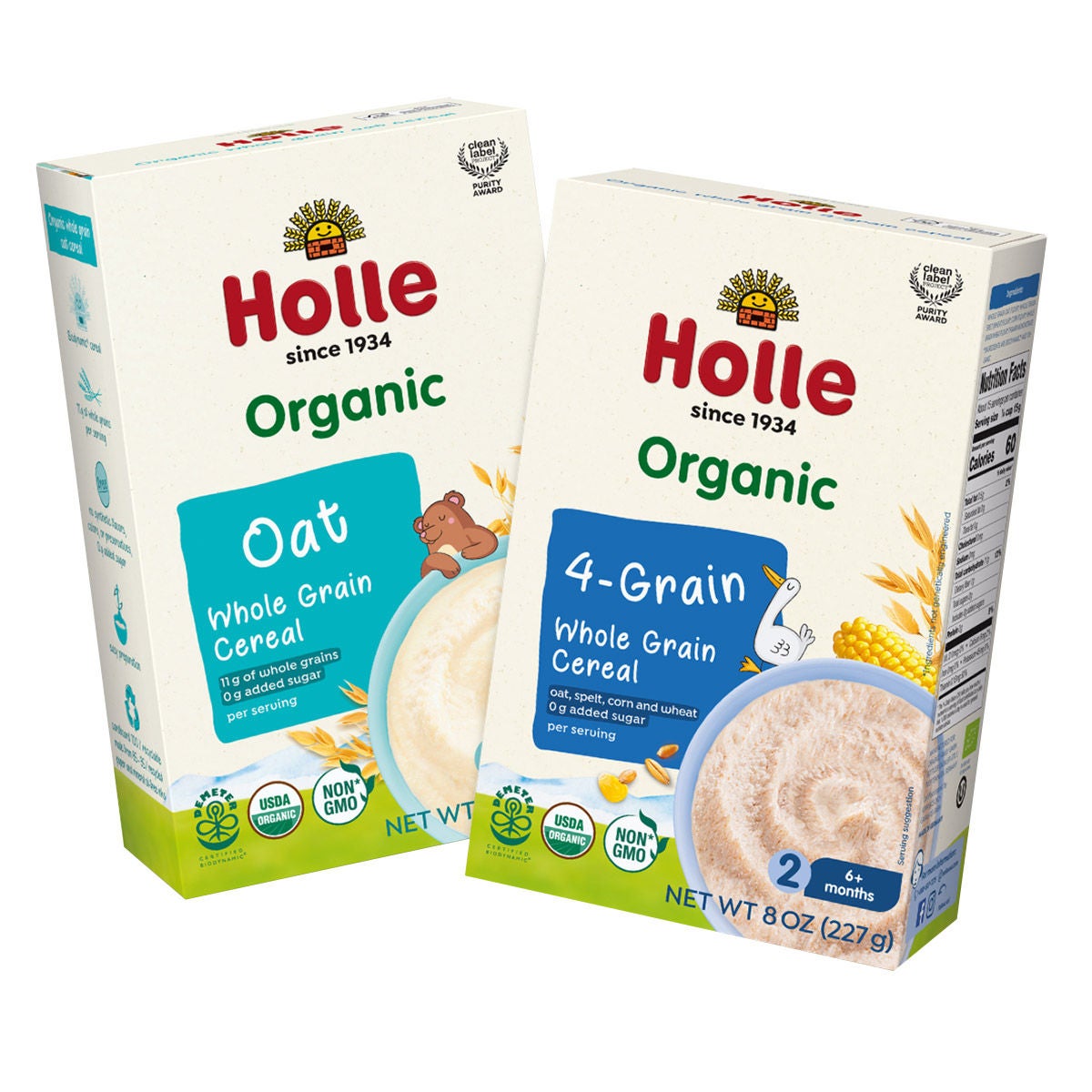 미국직구 Holle 227g / Holle Organic Whole Grain Cereal Bundle, Oat & 4-Grain Variety Pack, 1 2