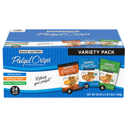 미국직구 Snack Factory Pretzel Crisps, Variety Pack, 1.5 oz, 24 ct