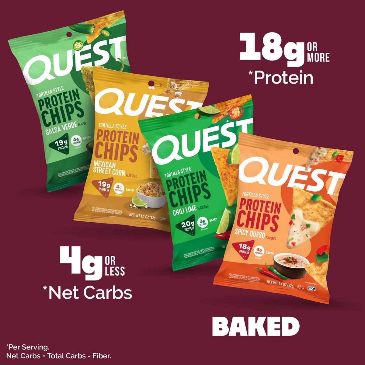미국직구 Quest Tortilla Style 18g / Quest Tortilla Style Protein Chips, Mixed Variety Fiesta P 2