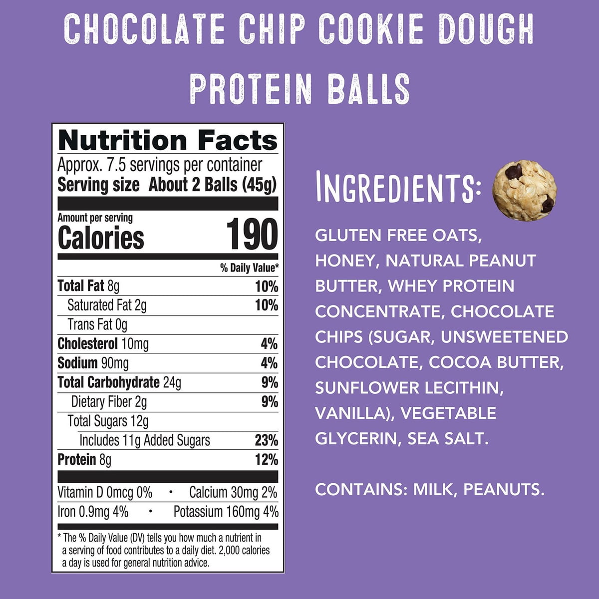 미국직구 simplyFUEL 초콜릿 340g / simplyFUEL Chocolate Chip Cookie Dough Protein Balls, 340g 3
