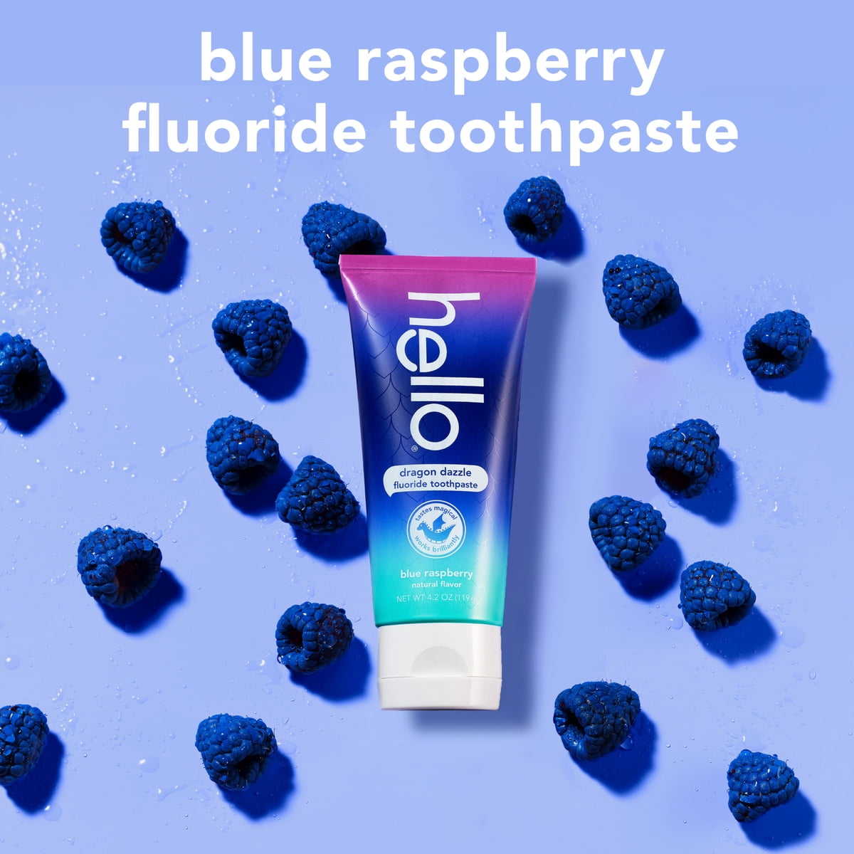 미국직구 hello Dragon Dazzle 119g / hello Dragon Dazzle Kids Toothpaste with Fluoride, Blue Ra 4