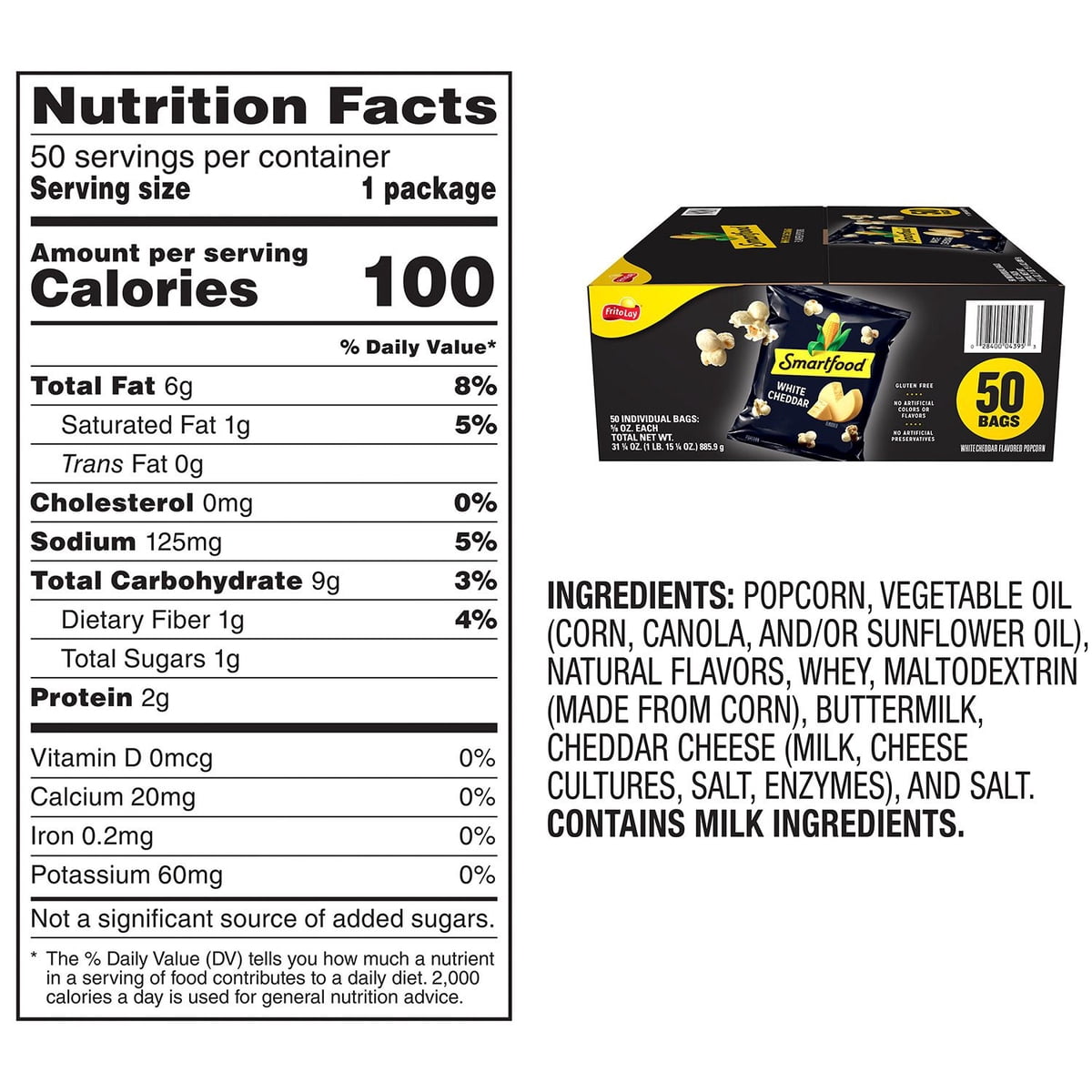 미국직구 Smartfood 18g / Smartfood White Cheddar Cheese Popcorn, 18g, 50 pk. 2