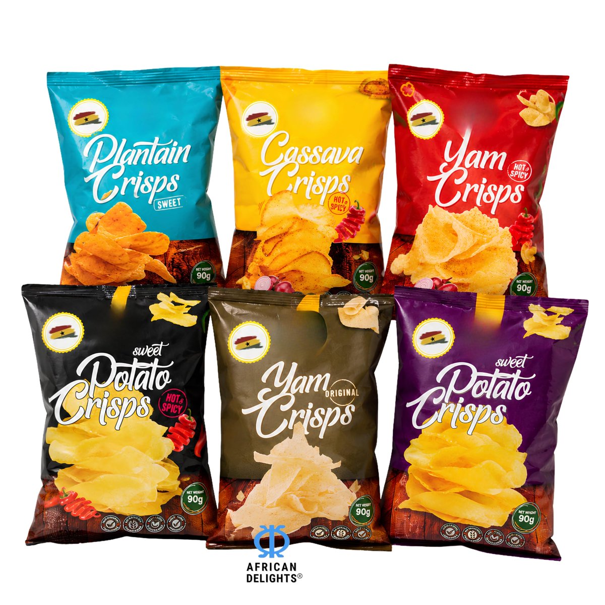 미국직구 African Delights Yam 90g 3팩 / African Delights Yam Chips, Original, Pack of 3 (90g Ea 5