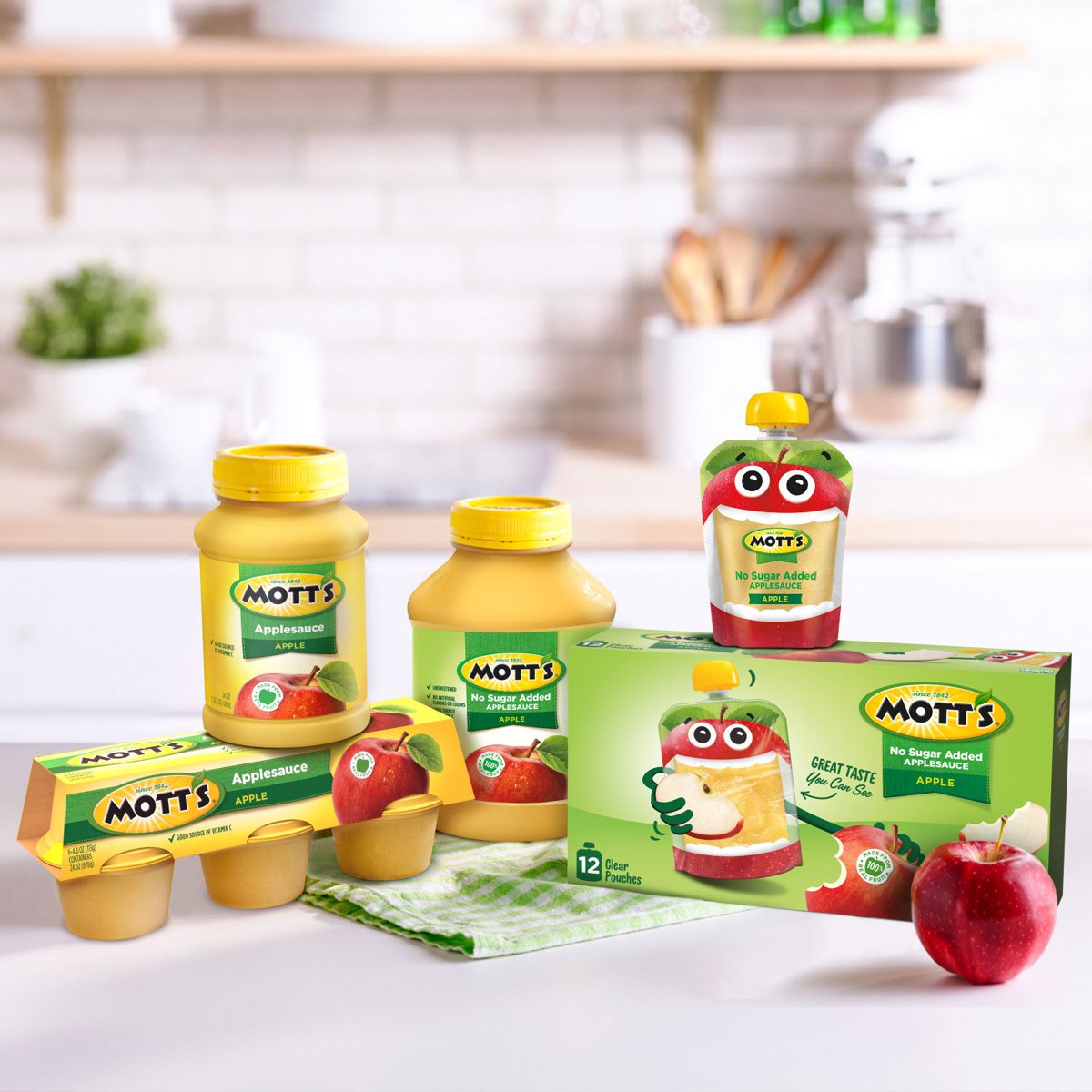 미국직구 Mott's No Sugar 1.3kg / Mott's No Sugar Added Applesauce, 1.3kg, 3 pk. 4