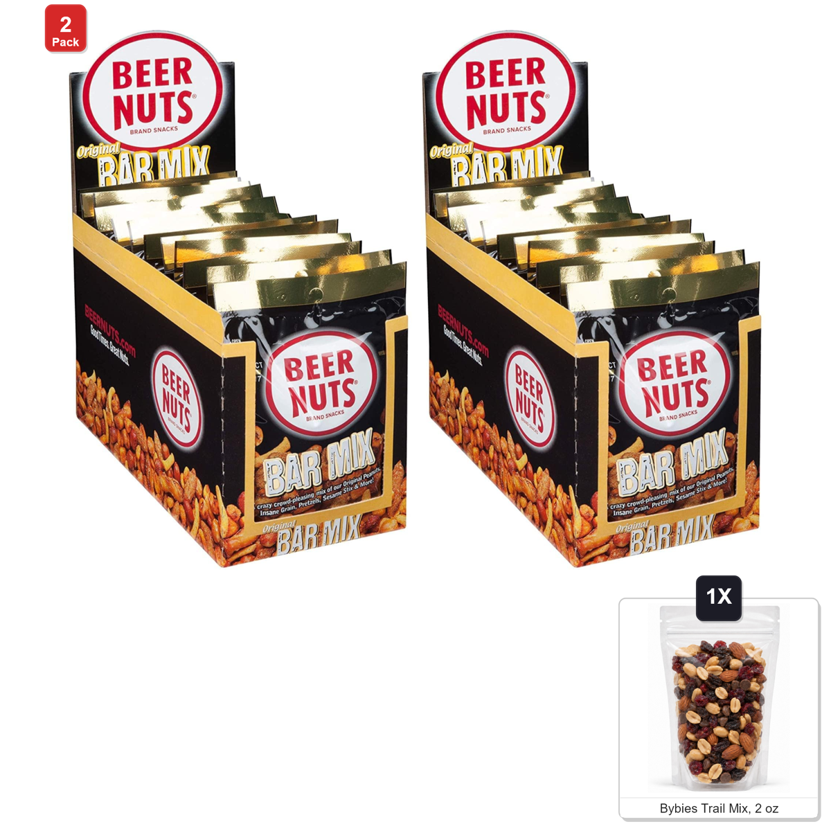 미국직구 2 Pack Beer 견과 54g 2팩 / 2 Pack | Beer Nuts Original Bar Mix with Pretzels, Cheese Sticks, Sesa 1
