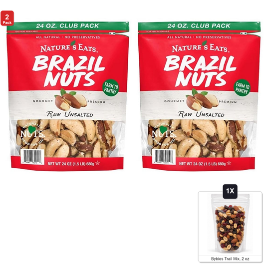 미국직구 2 Pack Nature's 견과 680g 2팩 / 2 Pack | Nature's Eats Brazil Nuts, 1 Bag, 680g, with Bybies Trail 1