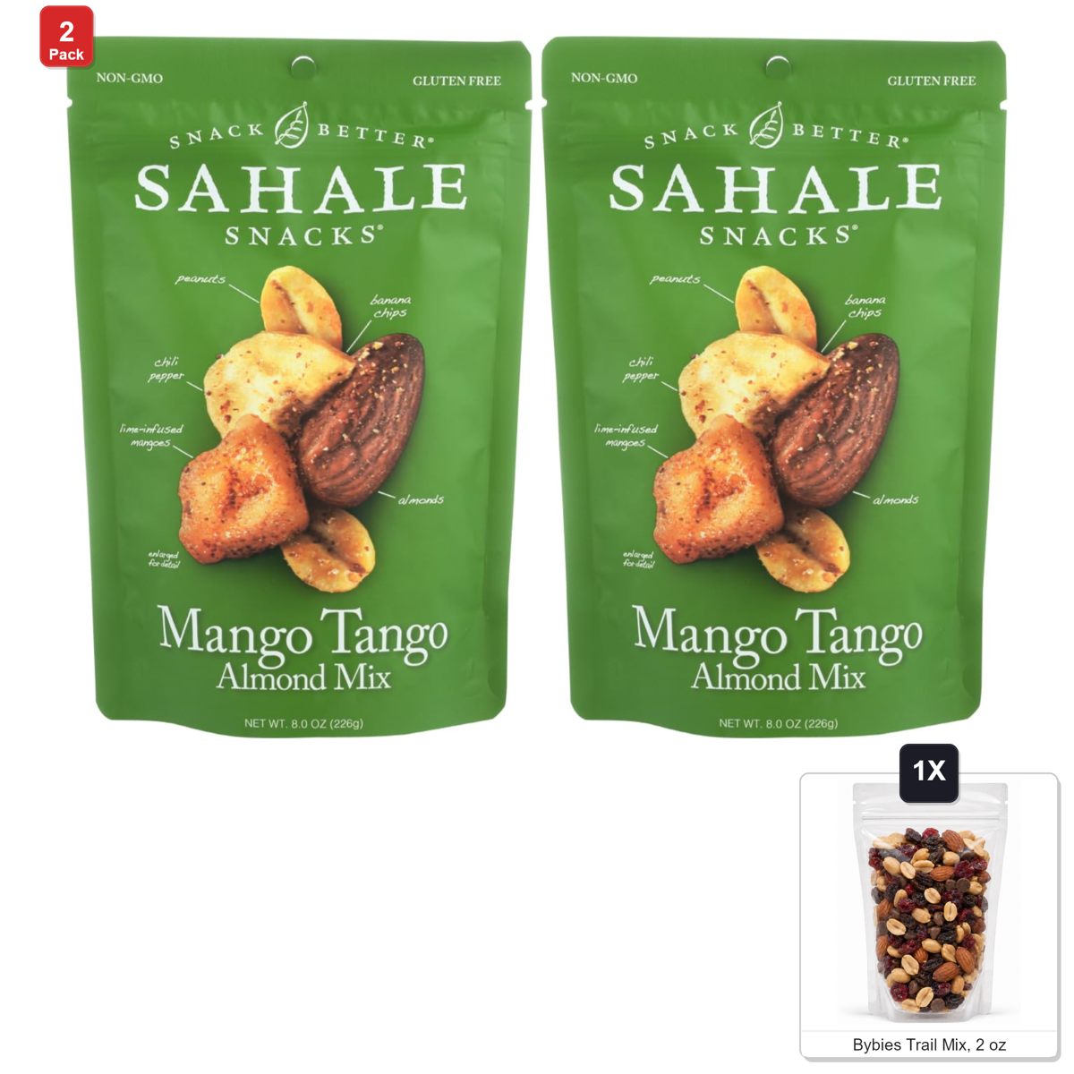 미국직구 2 Pack Sahale 견과 227g 2팩 / 2 Pack | Sahale Snacks Mango Tango Almond Fruit and Nut Mix, 4 Bags  1