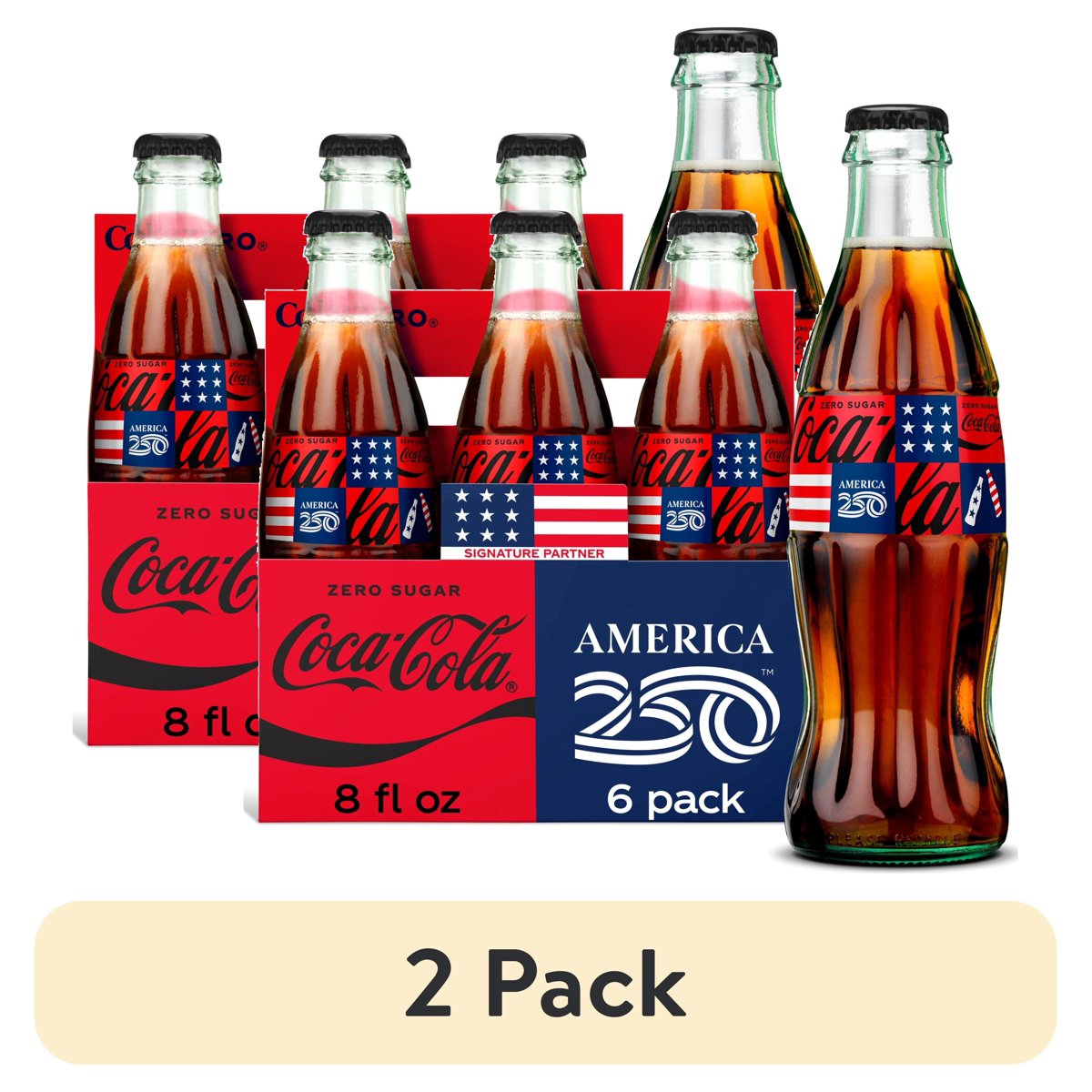 미국직구 237ml 2팩 / (2 pack) Coca-Cola Zero Sugar Soda Pop Glass Bottles, 237ml, 6 Pack 1