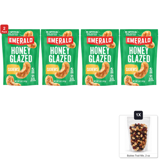 미국직구 2 Pack Emerald 견과 142g 2팩 / 2 Pack | Emerald Honey Glazed Cashews, 2 Bags x 142g Each, with Byb 1