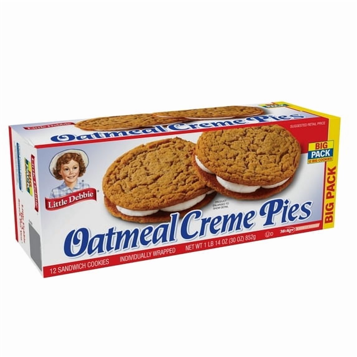 미국직구 2 pack Little 과자 850g 2팩 / 2 pack Little Debbie Big Pack Oatmeal Creme Pies, 12 Sandwich Cookie 1