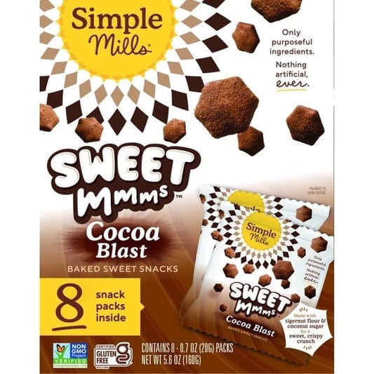 미국직구 2 Pack 과자 20g 2팩 / 2 Pack - Simple Mills Sweet Mmms Cocoa Blast Gluten Free Cookies, 20g 1