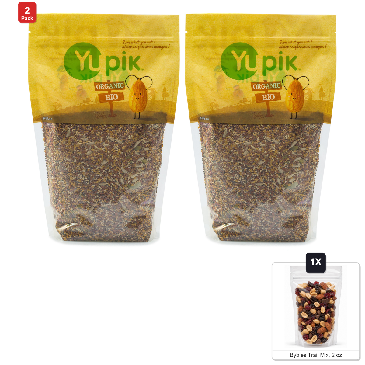 미국직구 2 Pack Yupik 57g 2팩 / 2 Pack | Yupik Super 6 Seeds Mix, 6 Bags x 2.2 lb Each, with Bybies Tr 1
