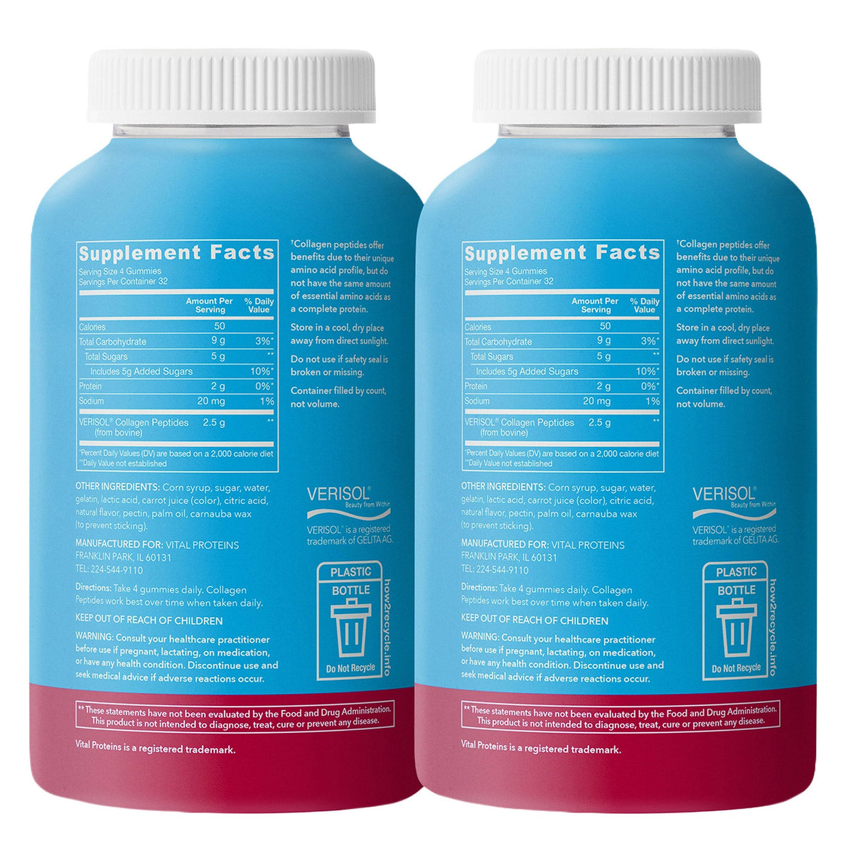 미국직구 콜라겐 Vital Proteins Collagen Gummies, Raspberry 256 Count