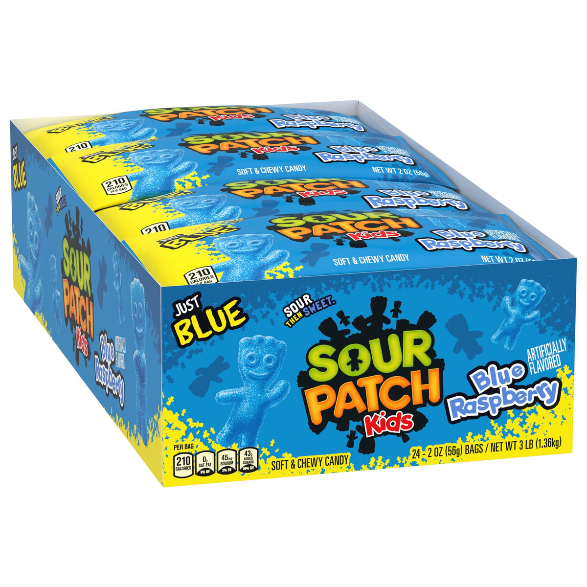 미국직구 사워패치 KIDS Soft & Chewy Candy, Blue Raspberry, 2 oz, 24 ct