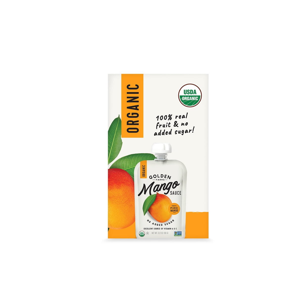 미국직구 Golden Farms 90g / Golden Farms Organic Mango Sauce Pouches, Unsweetened, 90g, 12 pk. 3