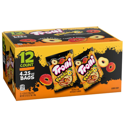 미국직구 트롤리 Peachie O's, 4.25 oz, 12 ct