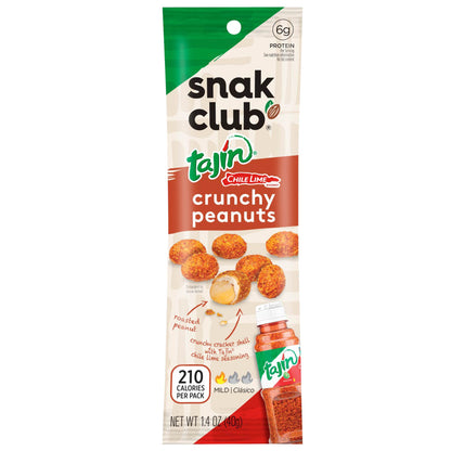 미국직구 Snak Club Crunchy Peanuts, Tajin Chile Lime Peg Bag, 1.4 oz, 12 ct