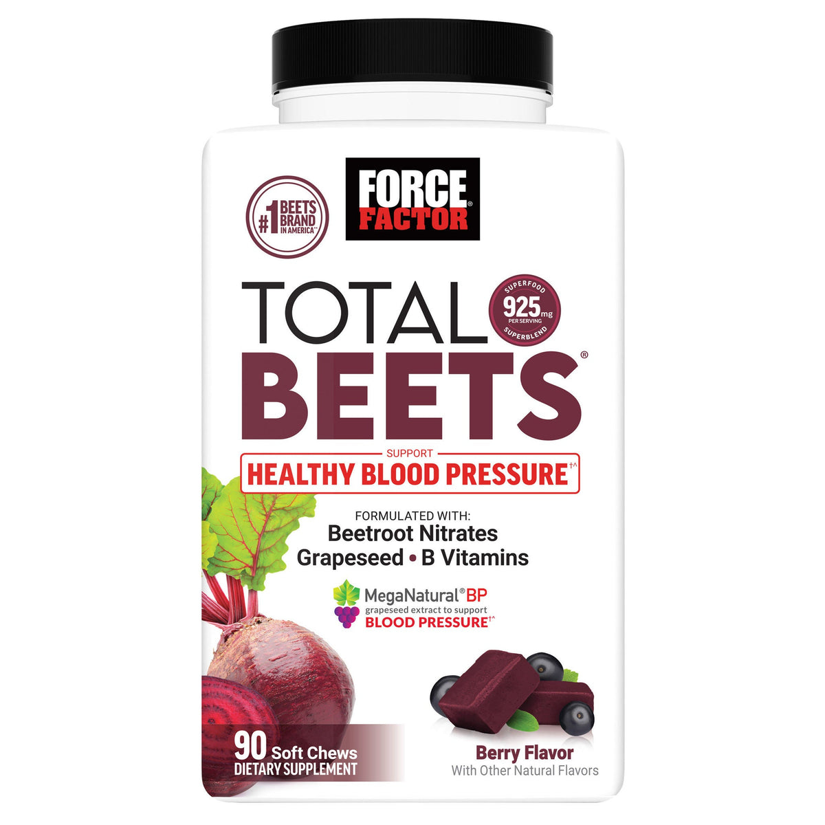 미국직구 영양제 Force Factor Total Beets, 90 Soft Chews, Berry Flavor