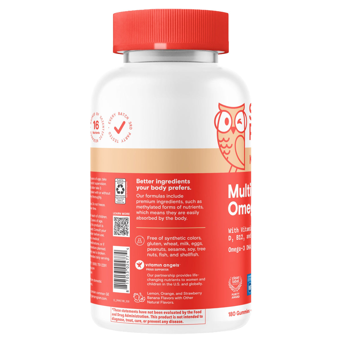 미국직구 스마티팬츠 종합비타민 SmartyPants Kids Plus Multivitamin & Omegas, 180 Gummies