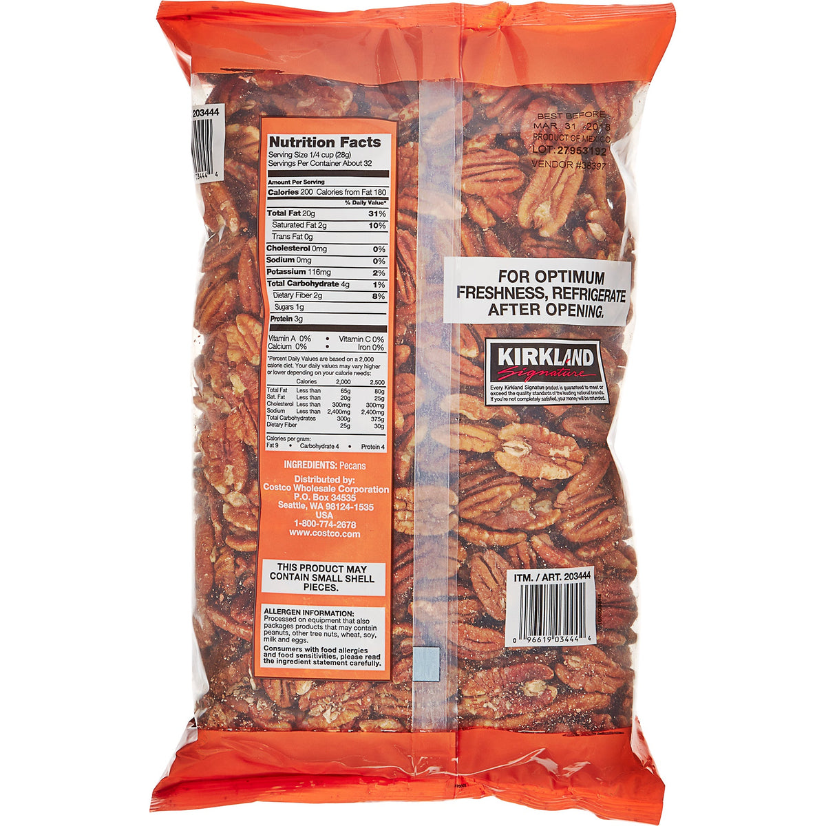 미국직구 Kirkland Signature Pecan Halves, Baking Nuts, 2 lbs