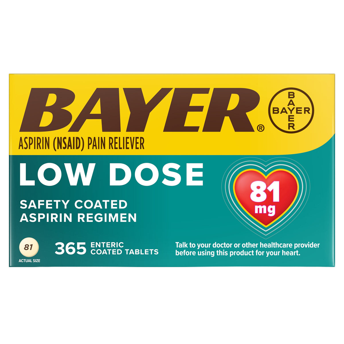 미국직구 바이엘 생활건강 Bayer Aspirin Regimen Low Dose 81 mg., 365 Enteric Coated Tablets