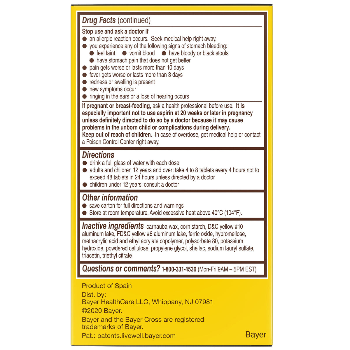 미국직구 바이엘 생활건강 Bayer Aspirin Regimen Low Dose 81 mg., 365 Enteric Coated Tablets