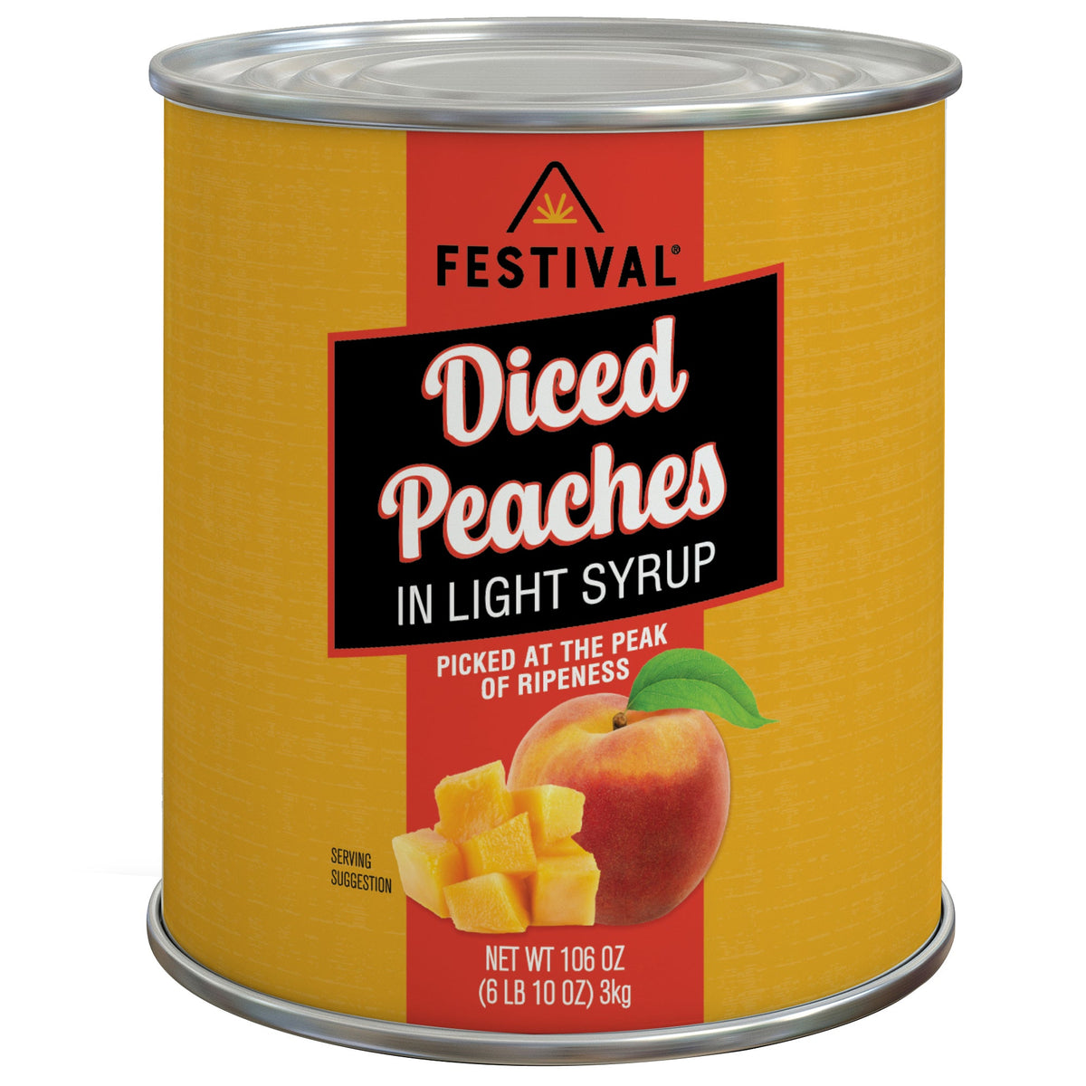 미국직구 Festival Diced Peaches in Light Syrup, #10 can, 6 lbs 10 oz