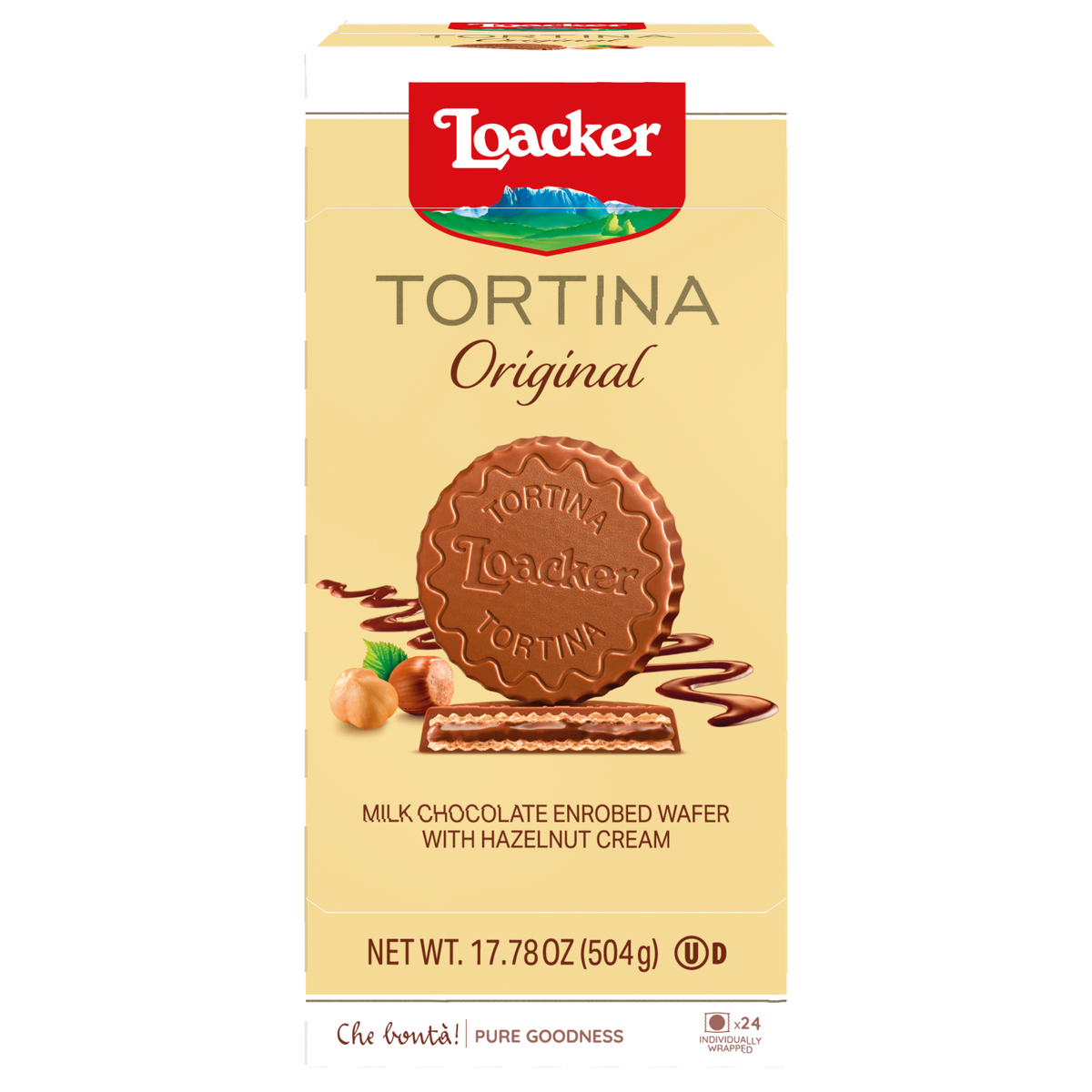 미국직구 Loacker Tortina Wafers, Original, 0.74 oz, 24 ct