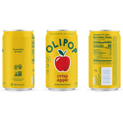 미국직구 OLIPOP Prebiotic Soda, Mini Cans Variety Pack, 7.5 fl oz, 15 ct