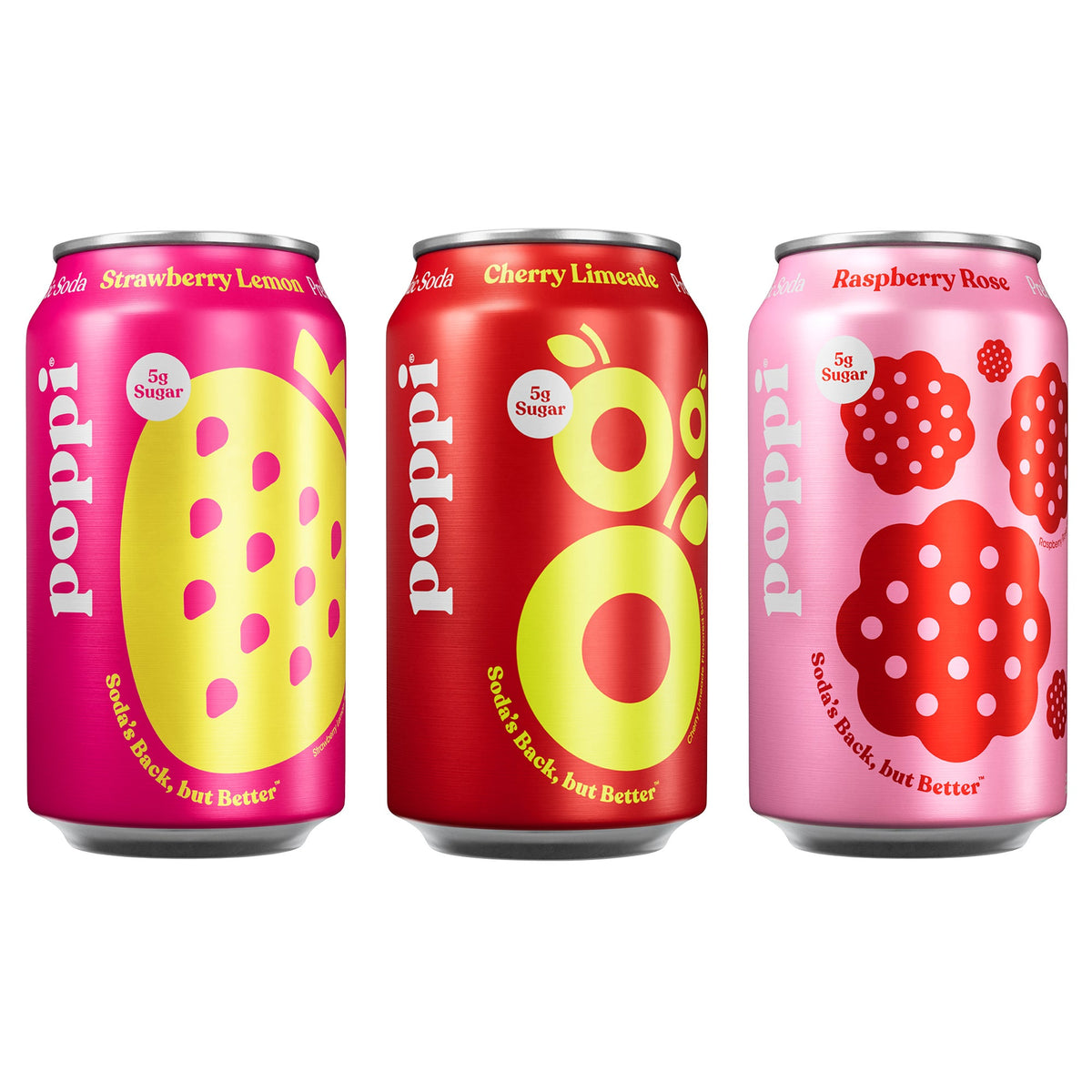 미국직구 poppi Prebiotic Soda, Juicy Hits Variety Pack, 12 fl oz, 18 ct