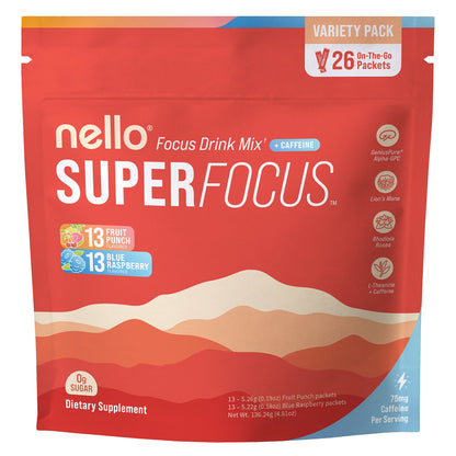 미국직구 영양제 Nello Superfocus Drink Mix, 26-ct, Variety Pack