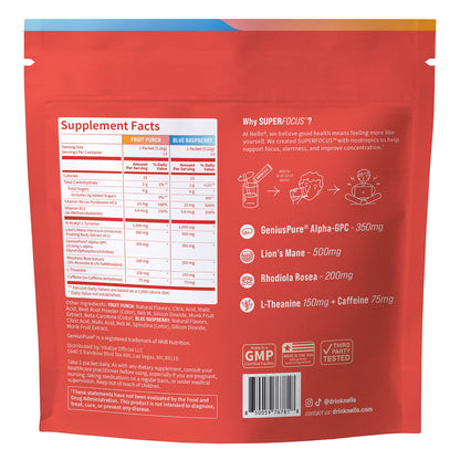 미국직구 영양제 Nello Superfocus Drink Mix, 26-ct, Variety Pack