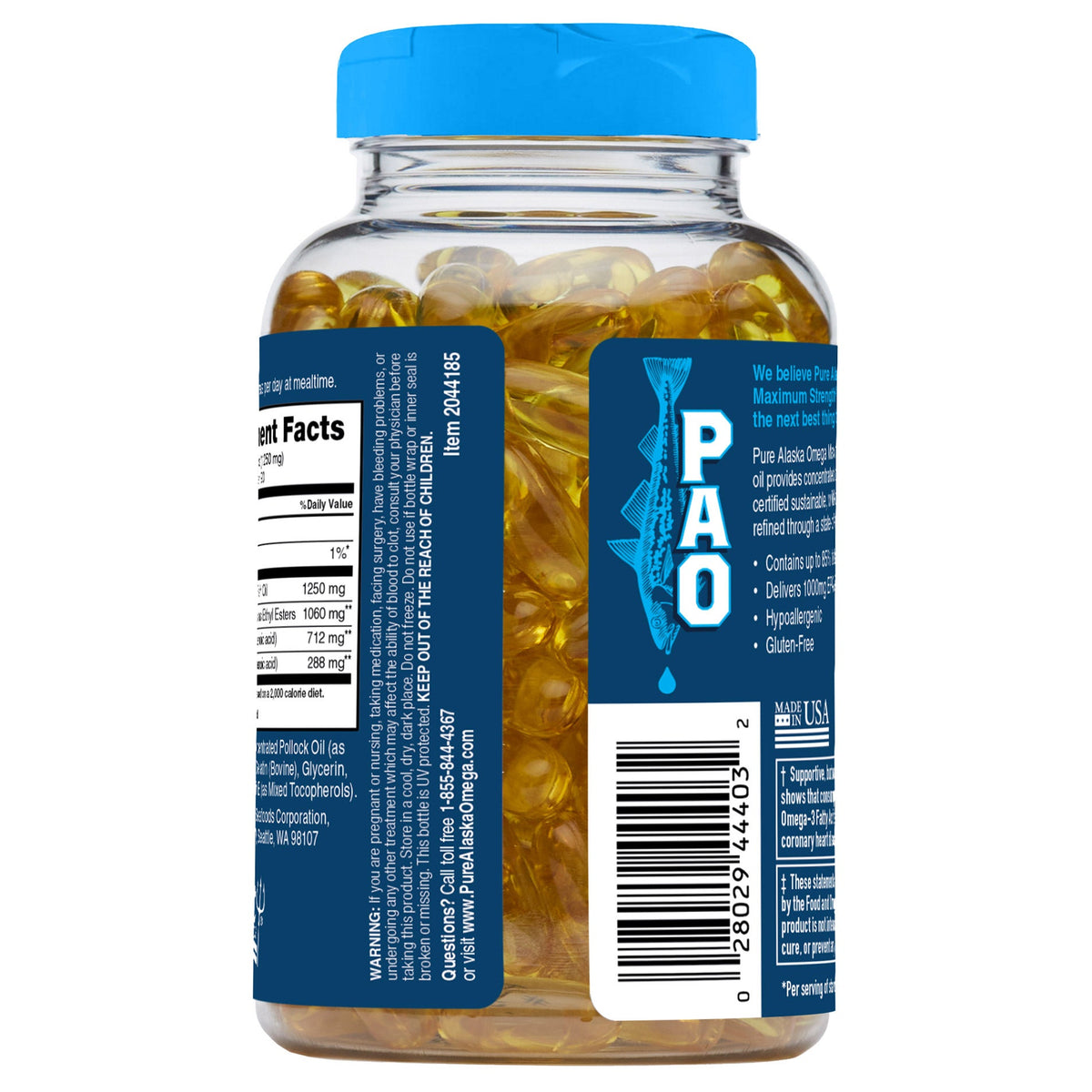미국직구 오메가3 Pure Alaska Omega-3 Max Strength 1060mg, 180 Mini Softgels