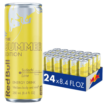 미국직구 Red Bull Summer Edition Energy Drink, Sudachi Lime, 8.4 fl oz, 24 ct