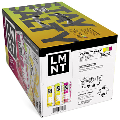 미국직구 LMNT Sparkling Electrolyte Drink, Variety Pack, 12 fl oz, 15 ct