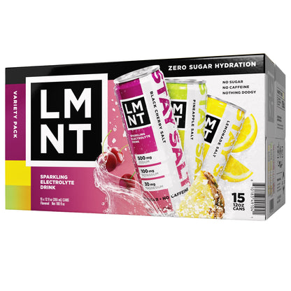 미국직구 LMNT Sparkling Electrolyte Drink, Variety Pack, 12 fl oz, 15 ct