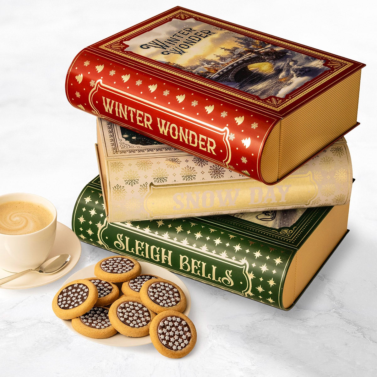 미국직구 Royal Dutchies Winter Tales Cookie Tin, Cocoa Creme Star Cookies, 24.55 oz, 3 ct
