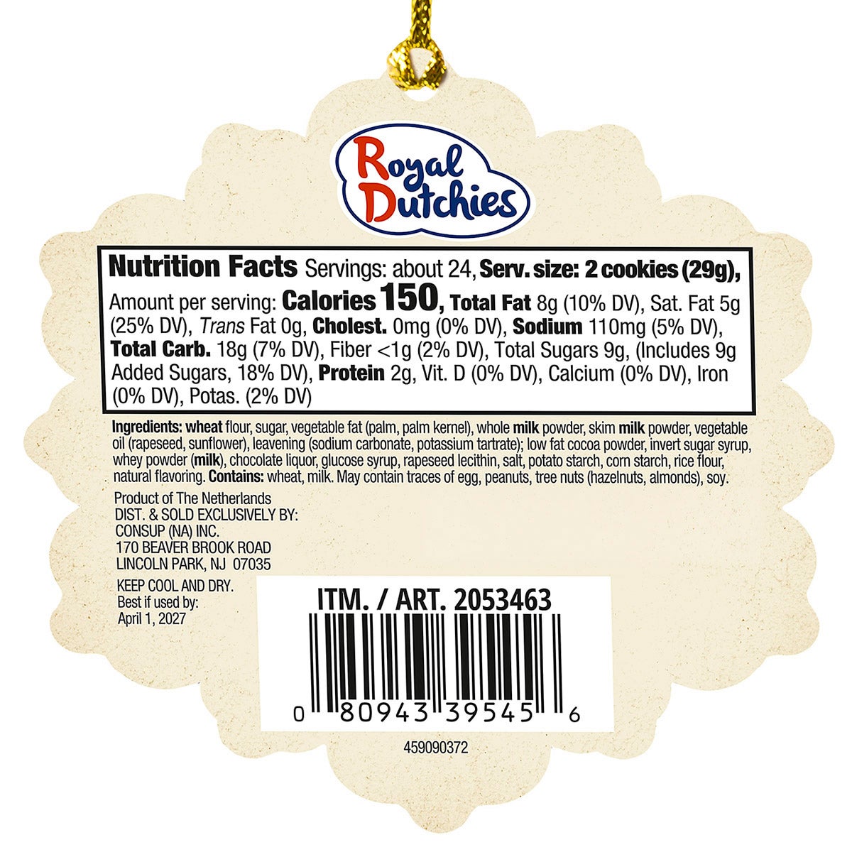 미국직구 Royal Dutchies Winter Tales Cookie Tin, Cocoa Creme Star Cookies, 24.55 oz, 3 ct