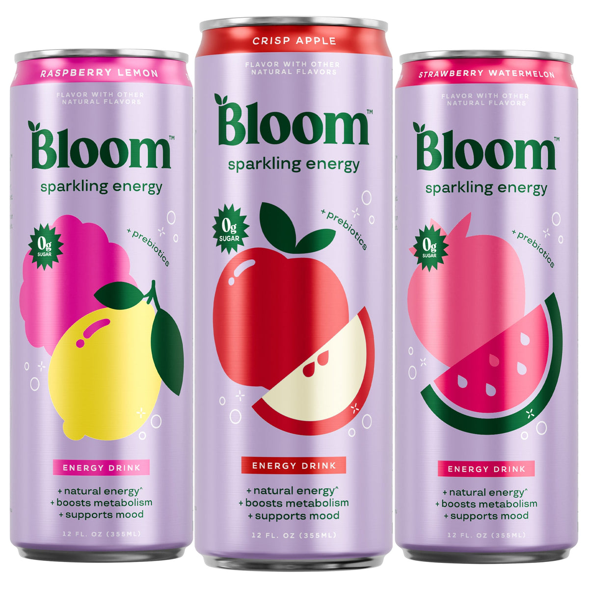 미국직구 Bloom Sparkling Energy Drink, Variety Pack, 12 fl oz, 18 ct