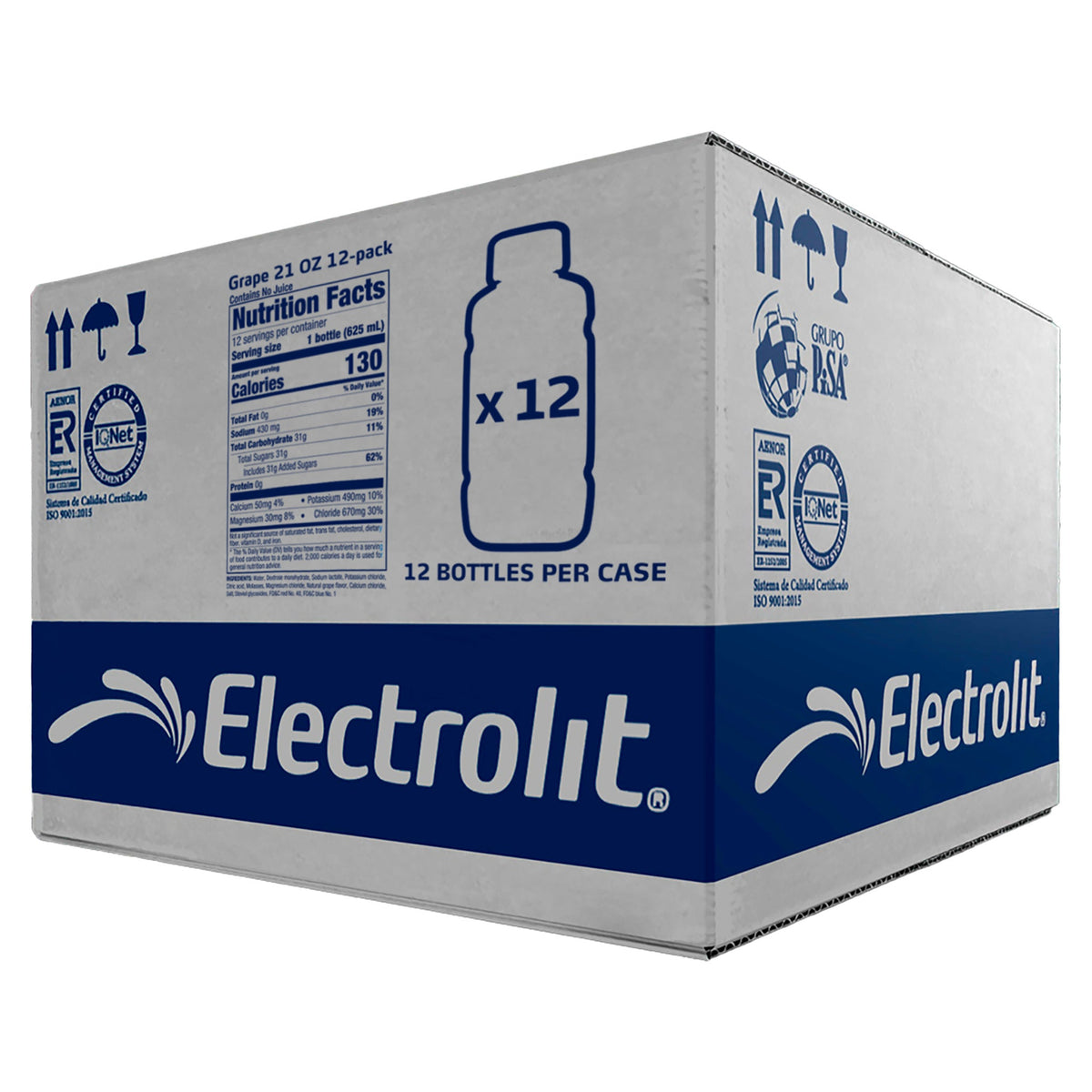 미국직구 Electrolit Electrolyte Beverage, Grape, 21 fl oz, 12 ct