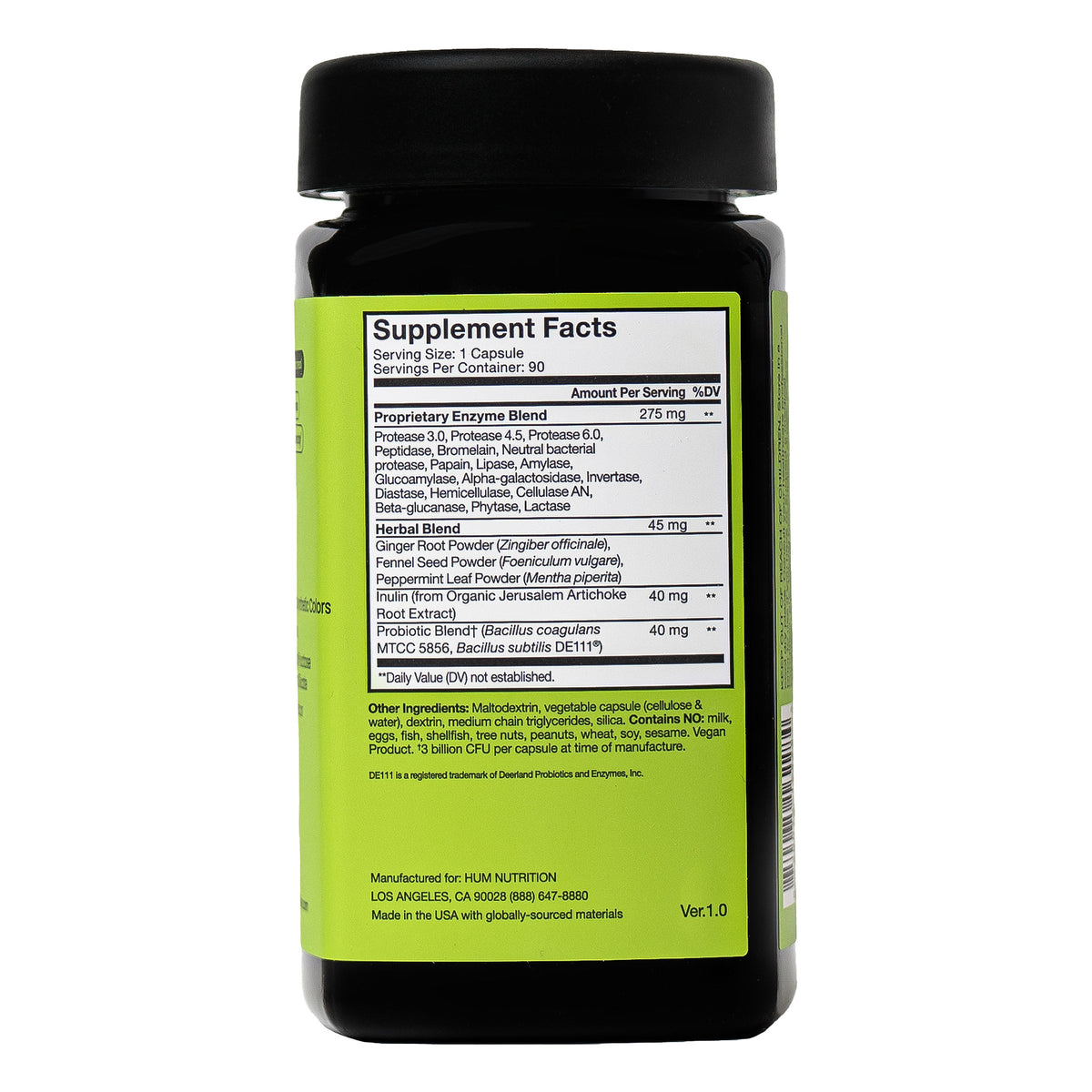 미국직구 생활건강 HUM Flatter Me Max, Digestive Enzymes, 90 Capsules