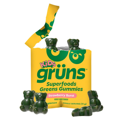 미국직구 영양제 Kids Grüns Superfood Greens Strawberry Burst Flavored Gummies, 35 Daily Packs