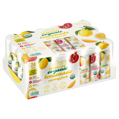 미국직구 Langer's Organic Sparkling Lemonade, Variety Pack, 12 fl oz, 24 ct