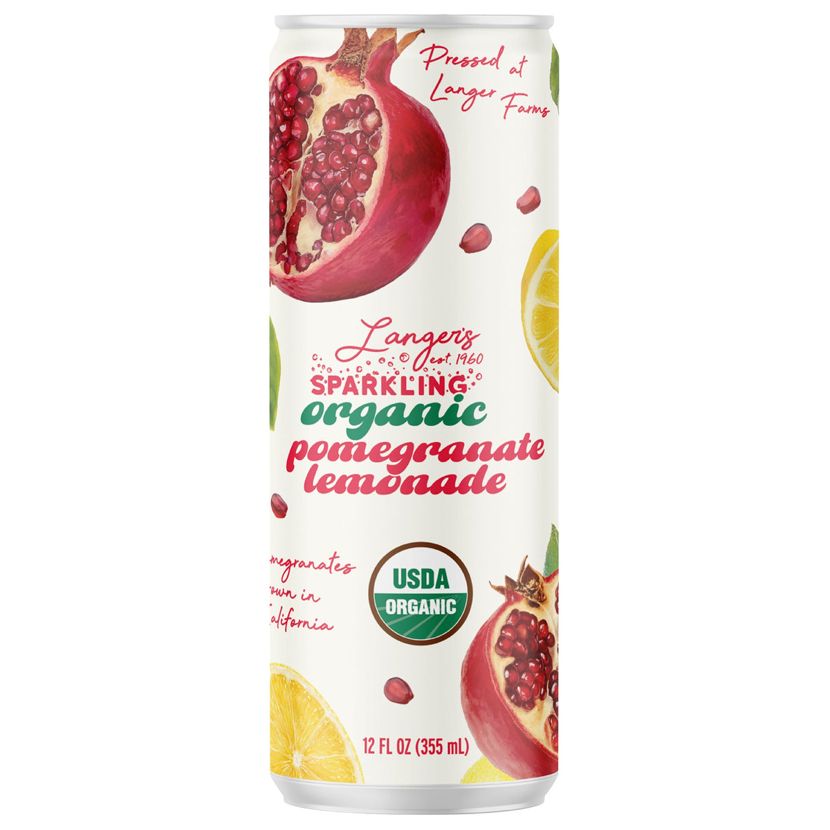미국직구 Langer's Organic Sparkling Lemonade, Variety Pack, 12 fl oz, 24 ct