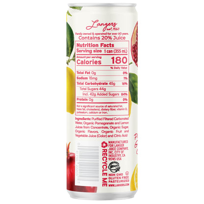미국직구 Langer's Organic Sparkling Lemonade, Variety Pack, 12 fl oz, 24 ct