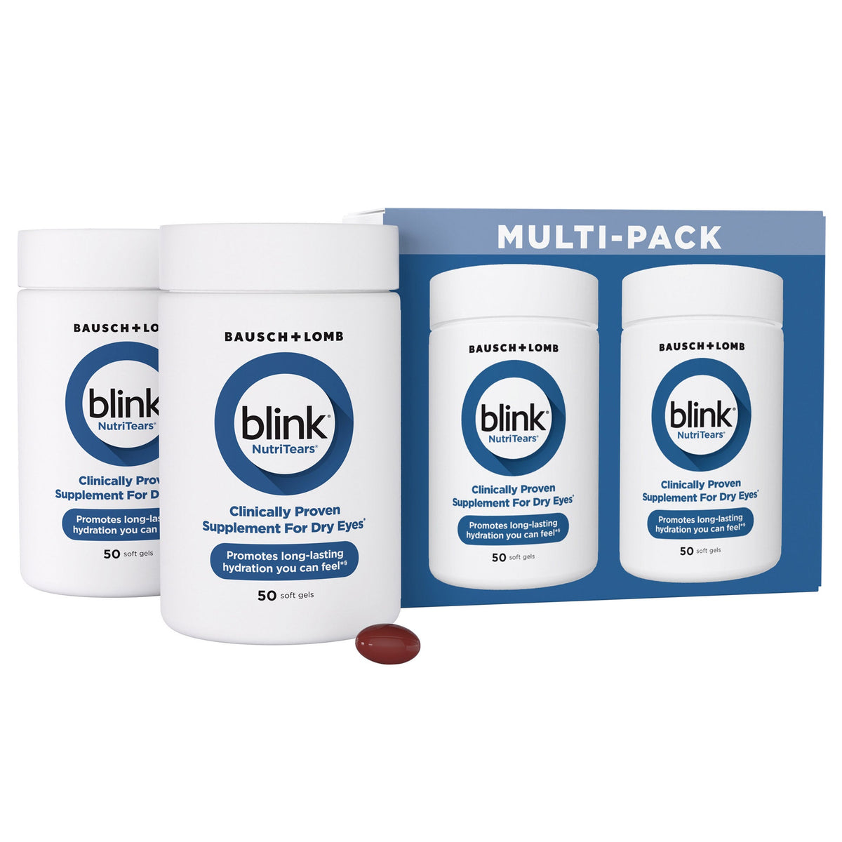 미국직구 루테인 Blink NutriTears Supplement for Dry Eyes, 50 Soft Gels, 2 Pack